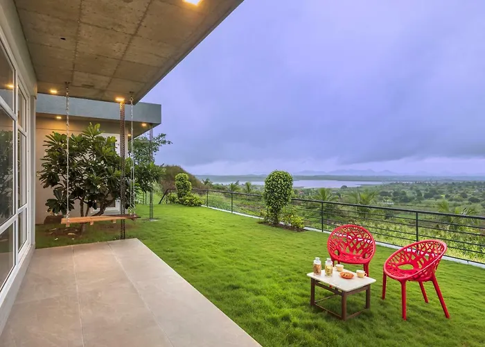 Saffronstays Serenity - 2Br Villa Overlooking Lake Kadwa With Garden, Swings & Treks Near Sula Vineyard